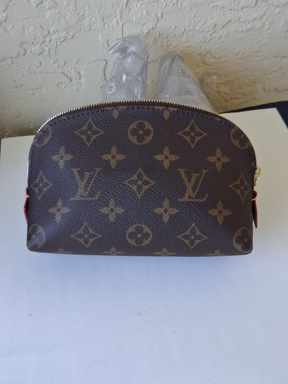 Louis Vuitton Brown Monogram Canvas Pouch with Gold Hardware